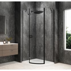 GLOBE GUN METAL štvrťkruhová sprchová zástena 1000x800mm, číre sklo, ľavá