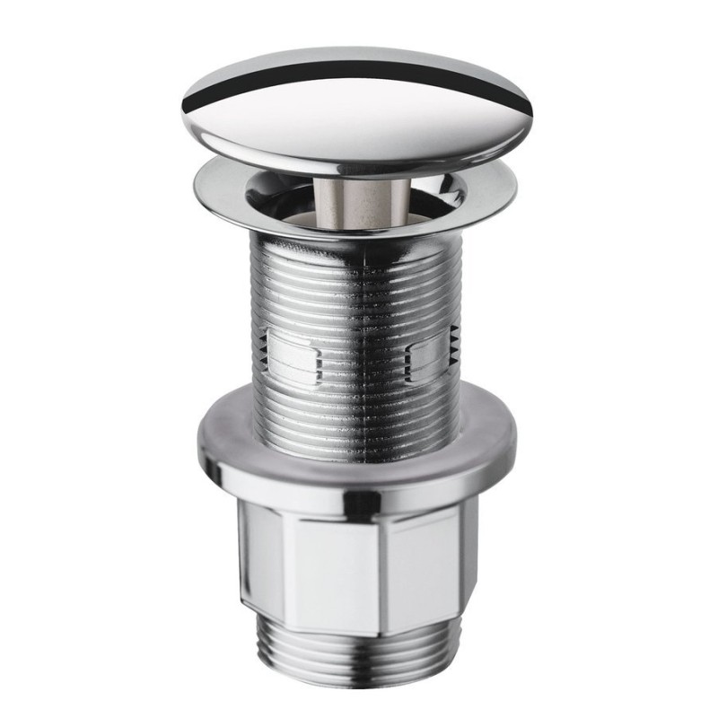Umývadlová výpust 5/4", neuzatvárateľná, veľká krytka, tl.10-80mm, chróm
