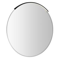 BORD zrkadlo s MOON LED osvetlenie, s brúseným okrajom guľaté, priemer 80cm, CU free, čierna mat
