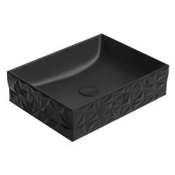 KUBE X DIAMANTE keramické umývadlo na dosku 50x37cm, čierna mat