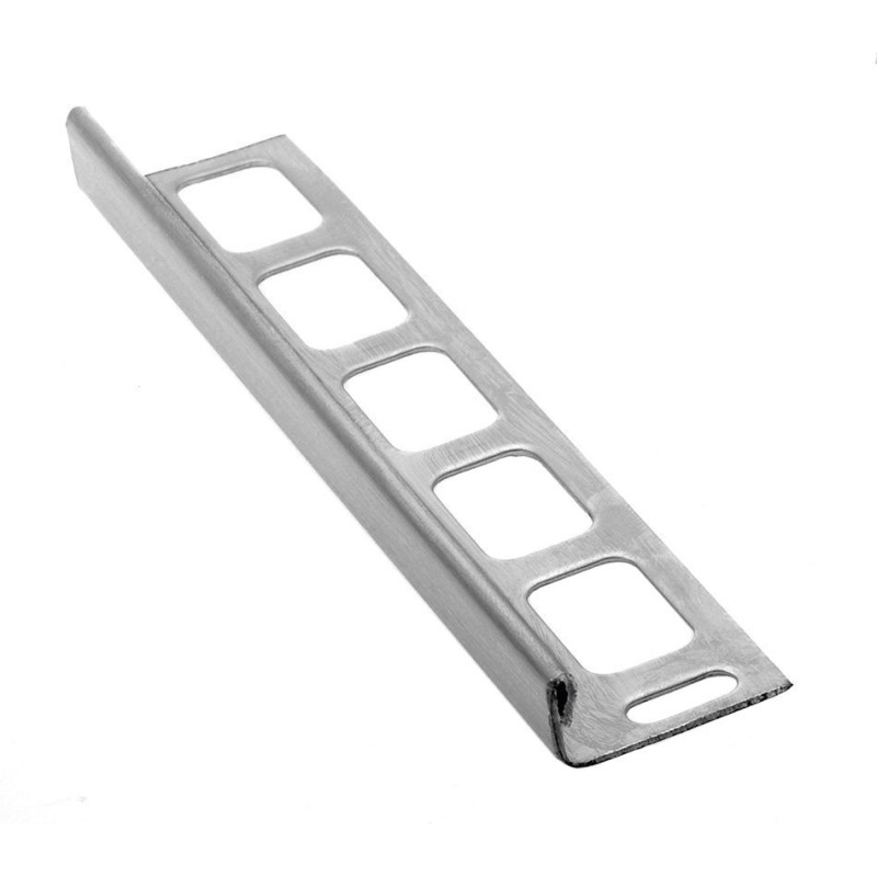 Lišta k obkladom L, kartáčovaná nerez, L 250cm, 8mm