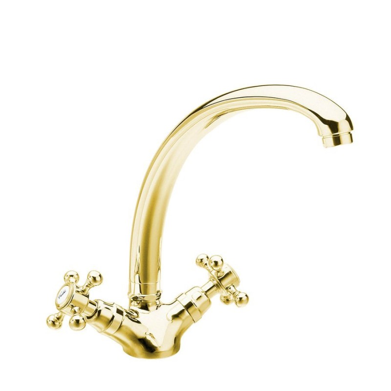 ANTEA stojánkova drezová batéria s vysokou hubicou, výška 265mm, zlato