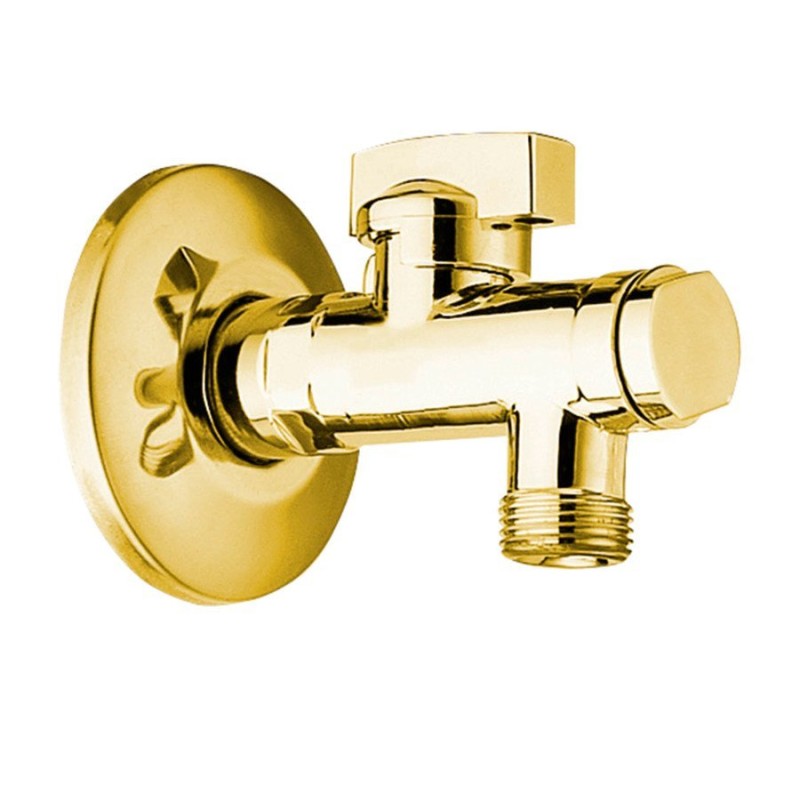 Rohový ventil s matkou, 1/2"x 3/8", zlato