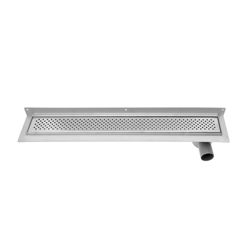 KROKUS nerezový sprchový kanálik s roštom, k stene, 760x122x92 mm