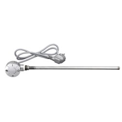 Elektrická vykurovacia tyč s termostatom, rovný kábel, 400 W, chróm