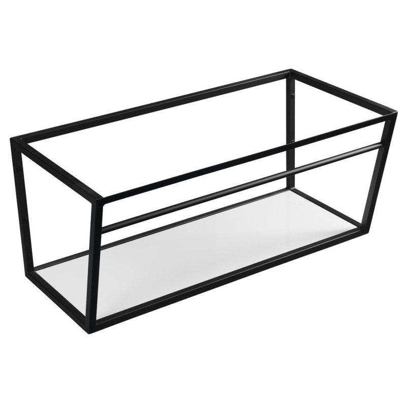 SKA Konštrukcia pod umývadlo/pod dosku 900x400x460mm, čierna mat, s bielou MDF policou