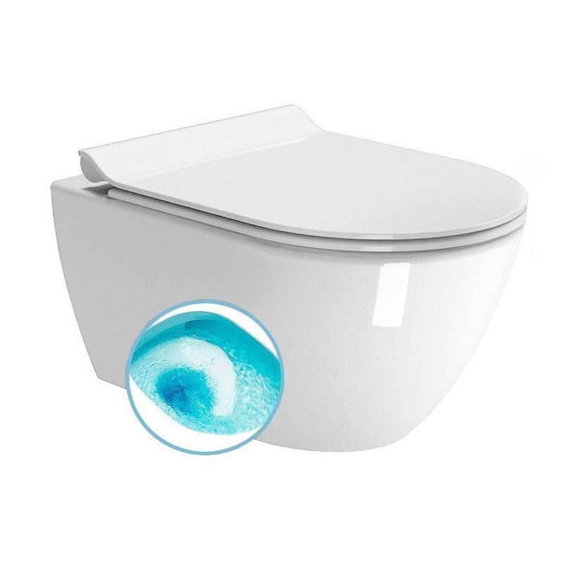 PURA závesná WC misa, Swirlflush, 50x36cm, biela ExtraGlaze