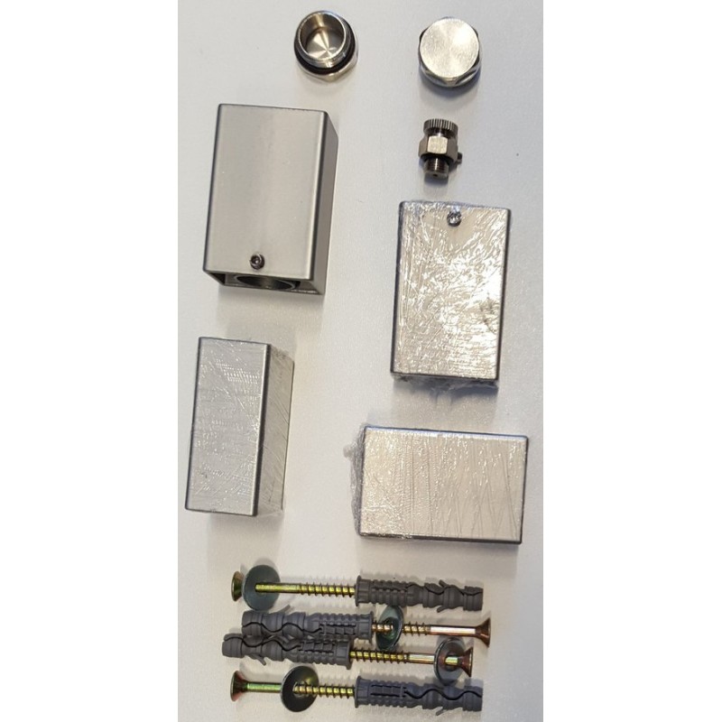 POLI montážne uchytenie, metalická strieborná, 4 ks