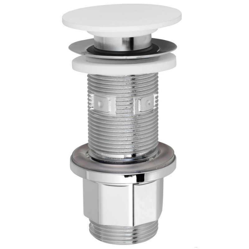 IMPALA umývadlová výpust 5/4", click-clack, zátka Rockstone, biela mat