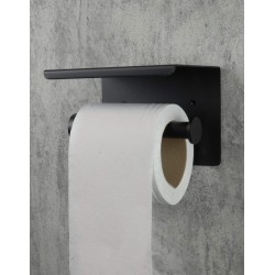 Držiak na toaletný papier, nástenný - s poličkou