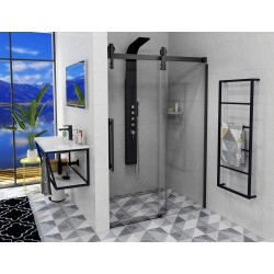 VOLCANO BLACK sprchové dvere 1600 mm, číre sklo