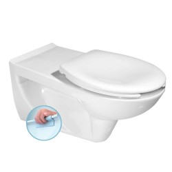 HANDICAP WC závesné predĺžené 37,5x73 cm, Rimless, biela