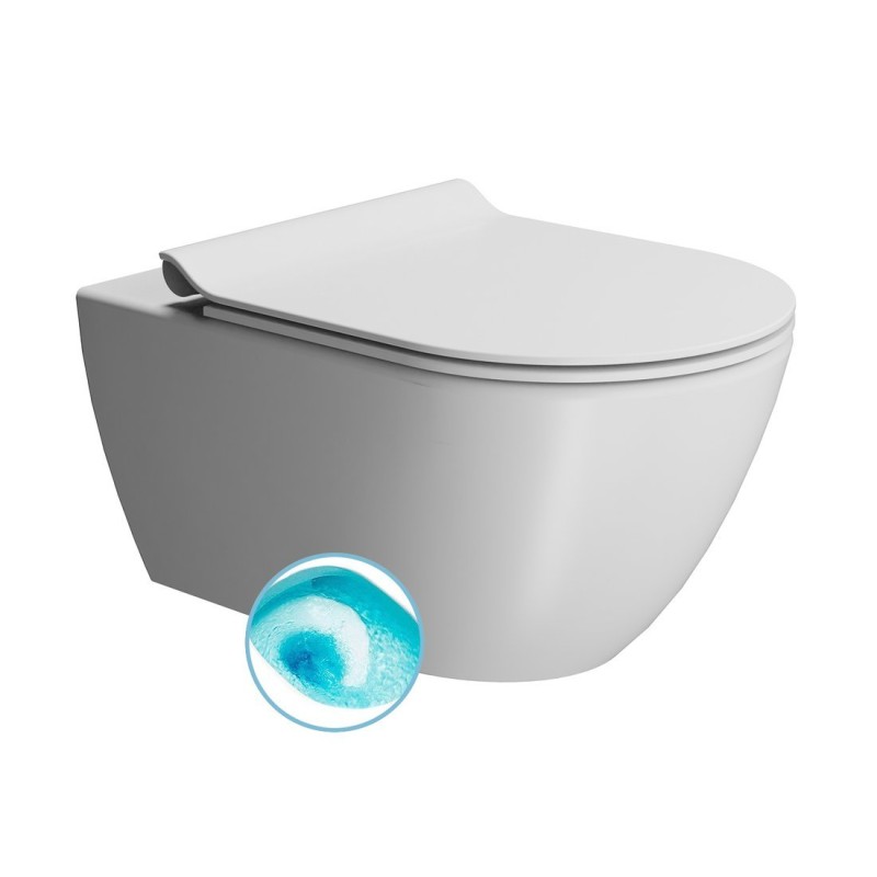 PURA závesná WC misa, Swirlflush, 55x36 cm, biela dual-mat