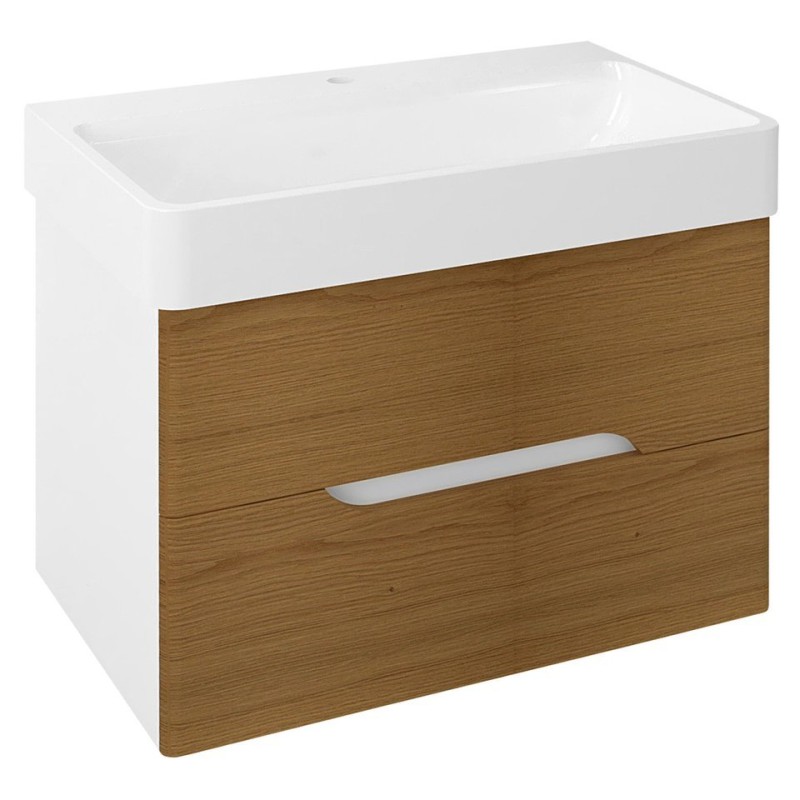MEDIENA umývadlová skrinka 77x50,5x49cm, biela matná/dub natural