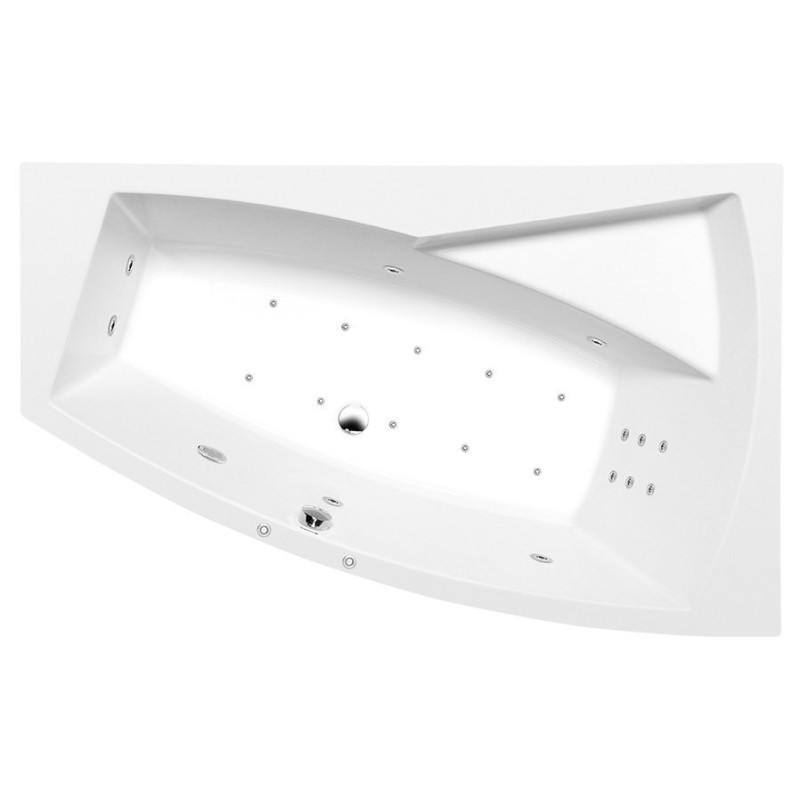 EVIA R HYDRO-AIR hydromasážna vaňa, 160x100x47cm, biela