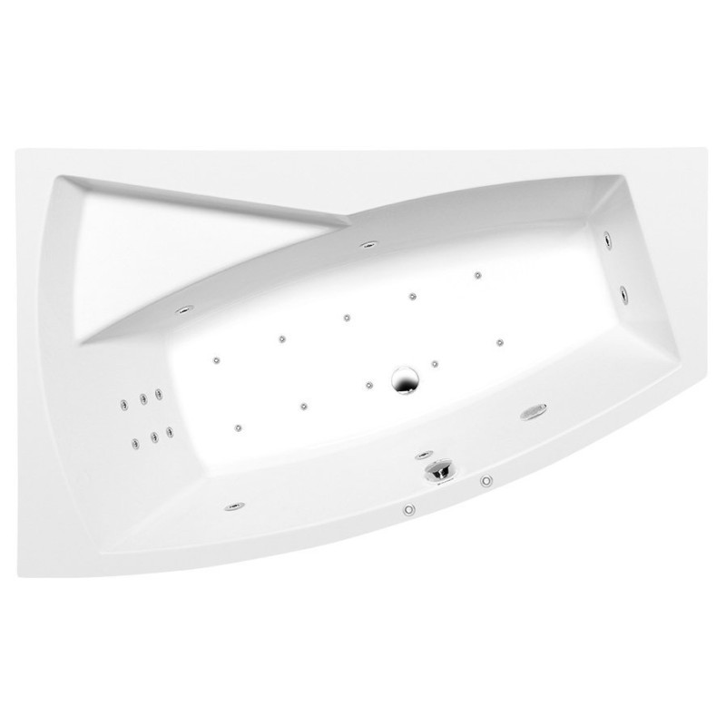 EVIA L HYDRO-AIR hydromasážna vaňa, 170x100x47cm, biela