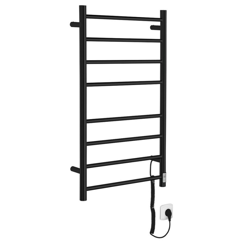 REDONDO elektrický sušiak uterákov s časovačom, guľatý, 500x900 mm, 75 W, čierny mat
