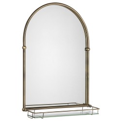 TIGA zrkadlo 48x67cm, sklenená polička, bronz