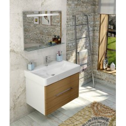 Kúpeľňový set MEDIENA 77, biela matná/dub natural