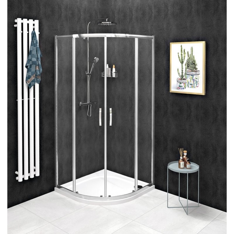 SIGMA SIMPLY štvrťkruhová sprchová zástena 800x800mm, R550, číre sklo