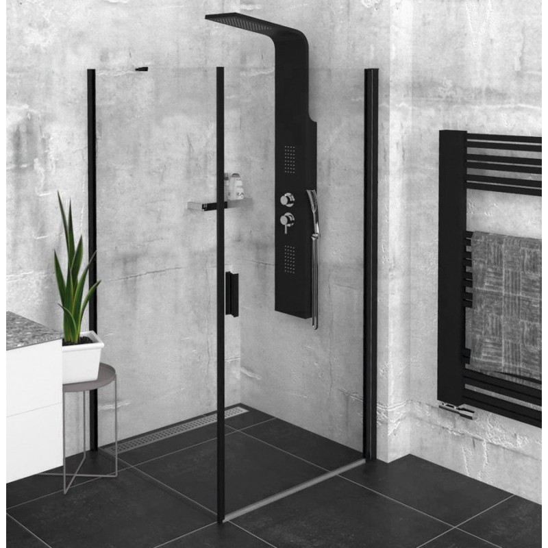 Zoom Line Black štvorcová sprchová zástena 800x800mm L/P varianta