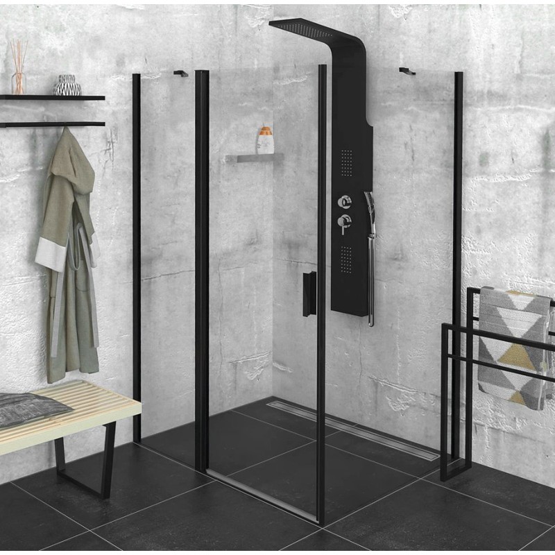 Zoom Line Black obdĺžniková sprchová zástena 1100x1000mm L/P varianta