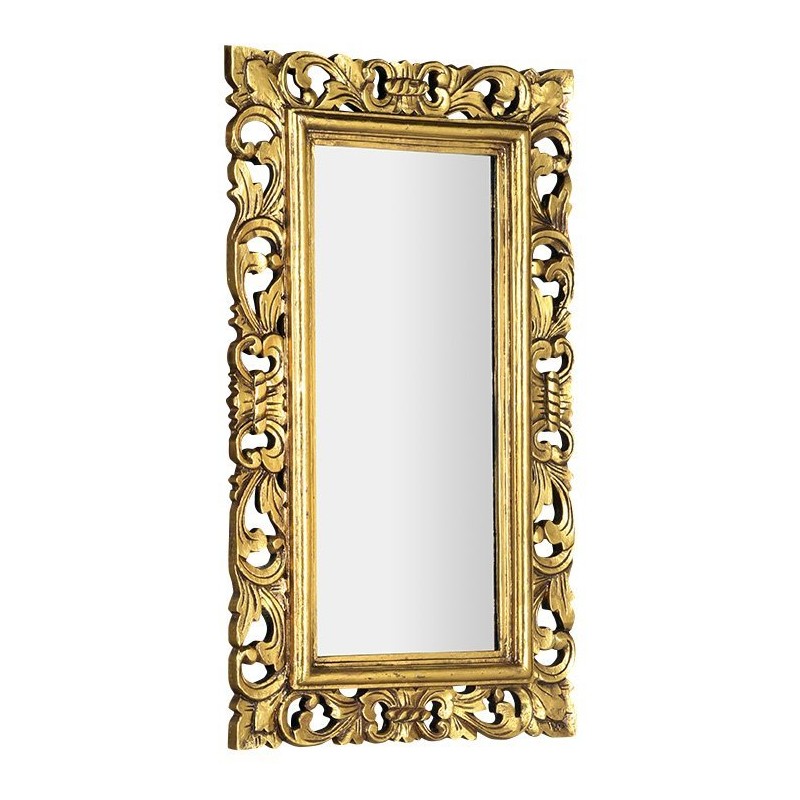 SAMBLUNG zrkadlo v ráme, 40x70cm, zlatá