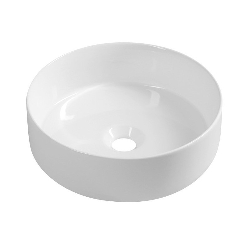 INFINITY ROUND keramické umývadlo na dosku, priemer 36x12 cm, biela