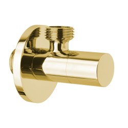 Rohový ventil s rozetou, guľatý, 1/2'x 3/8', zlato