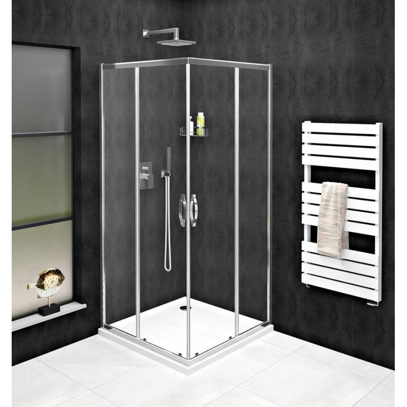 SIGMA SIMPLY štvorcová sprchová zástena 900x900 mm, rohový vstup, číre sklo