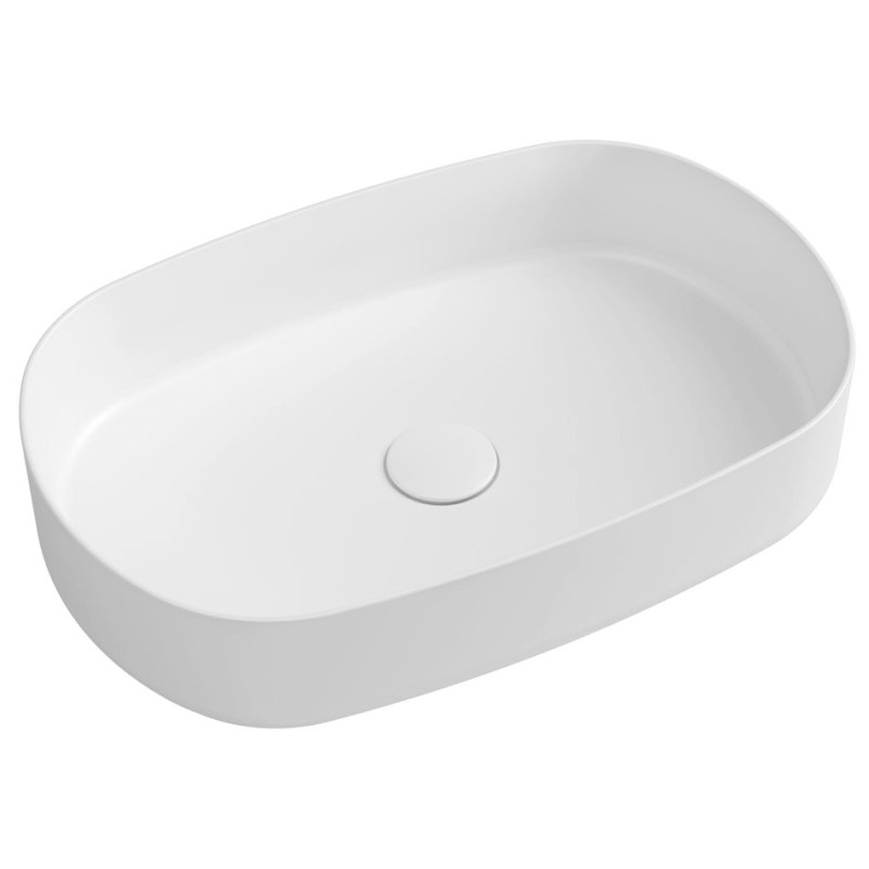 INFINITY OVAL keramické umývadlo na dosku, 55x36 cm, biela