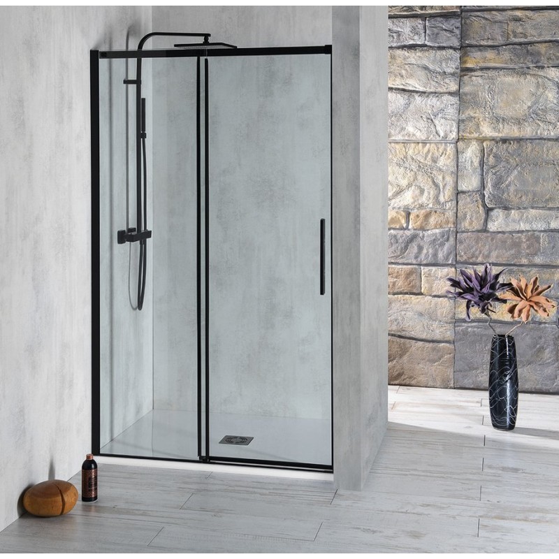 ALTIS LINE BLACK sprchové dvere 1370-1410mm, výška 2000mm, číre sklo