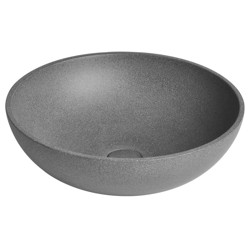 TURF betónové umývadlo vrátane výpusti, priemer 44 cm, čierny granit