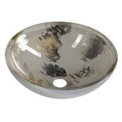MURANO ANIMA 2 sklenené umývadlo 40x14cm, strieborna/béžová
