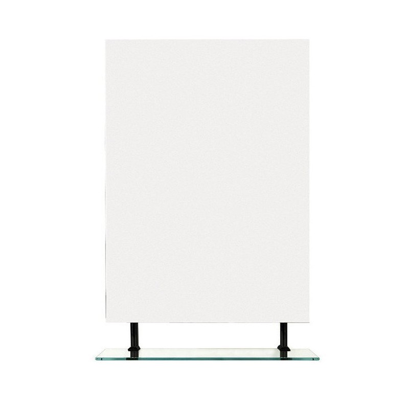 WEGA zrkadlo 600x800mm, s policou, čierna matná