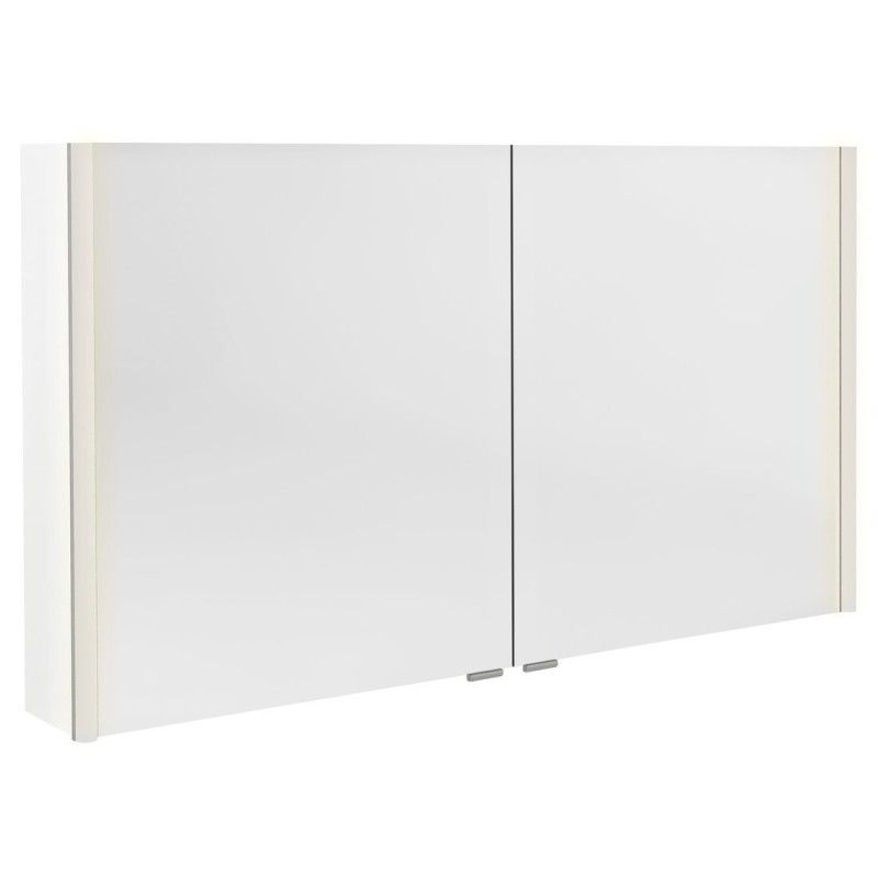 ALIX galerka s LED osvetlením, 2x dvierka, 126x70x17,5cm, biela