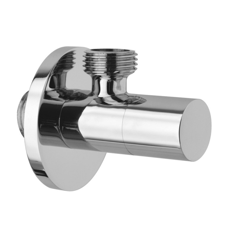 Rohový ventil s rozetou, guľatý, 1/2"x 3/8", chrom