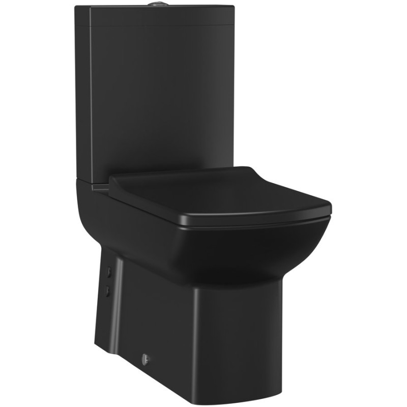 LARA WC kombi, spodný/zadný odpad, splachovací mechanizmus, čierna matná