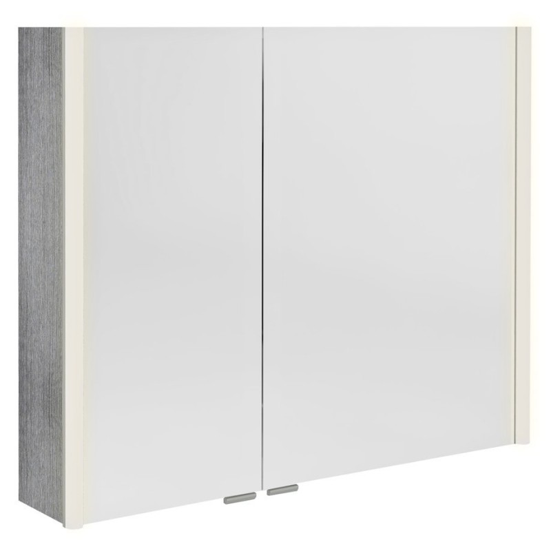 ALIX galérka s LED osvetlením 86x70x17,5cm, dub strieborný