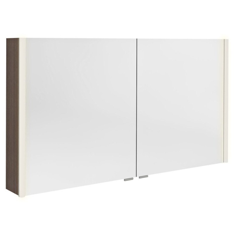 ALIX galerka s LED osvetlením, 2x dvierka, 126x70x17,5cm, borovica rustik