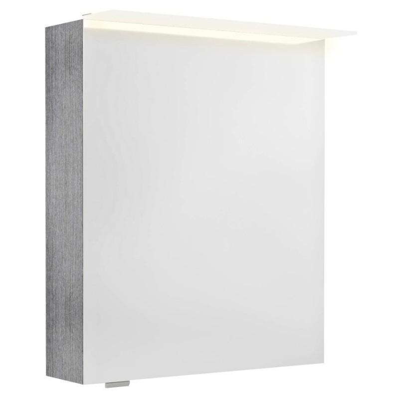 LINEX galérka s LED osvetlením, 60x70x15cm, ľavá/pravá. dub strieborný