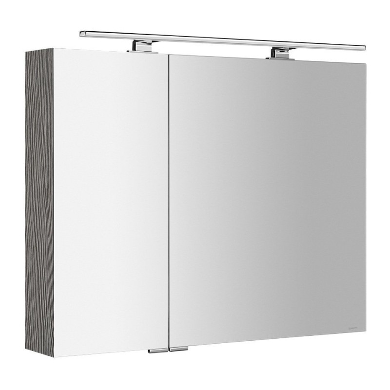 MIRRÓ galérka s LED osvetlením, 90x70x16cm, dub strieborný