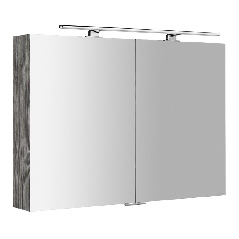MIRRÓ galérka s LED osvetlením, 100x70x16cm, dub strieborný