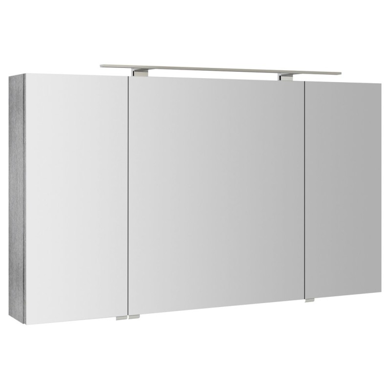 RIWA galérka s LED osvetlením, 3x dvierka, 121x70x17cm, dub strieborný