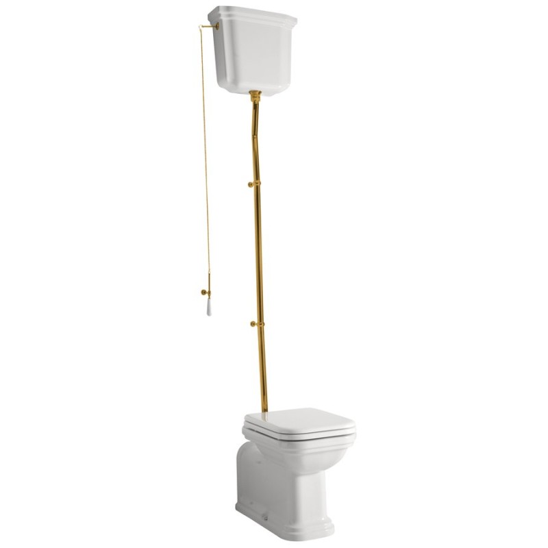 WALDORF WC misa s nádržkou, spodný/zadný odpad, biela-bronz