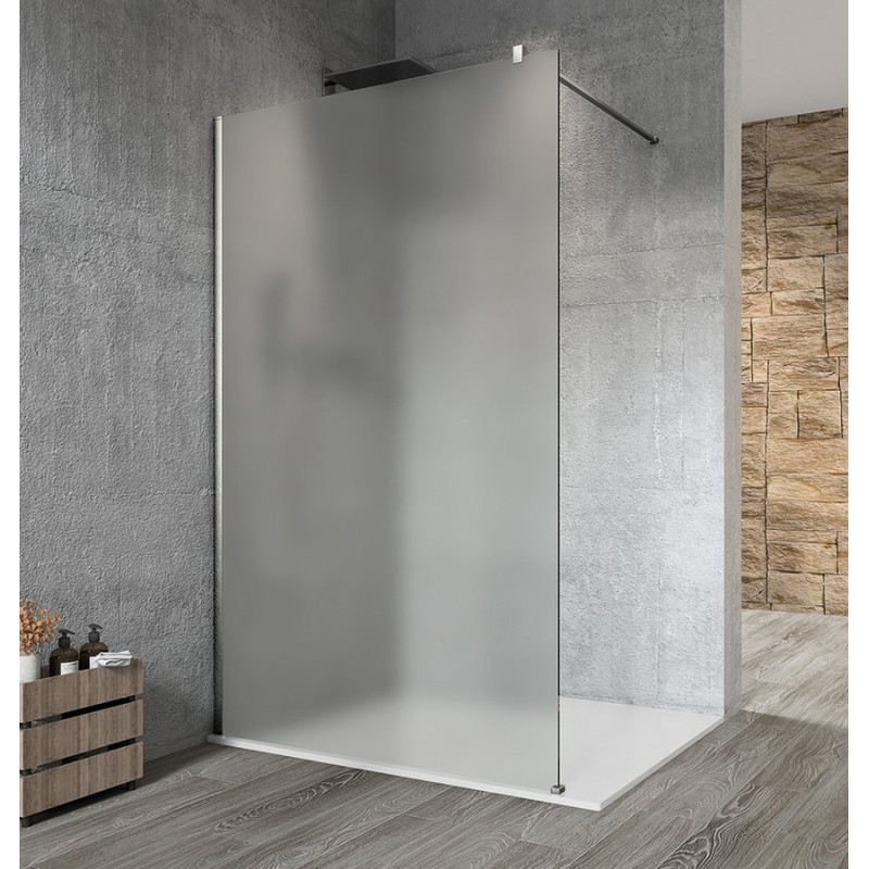 VARIO CHROME jednodielna sprchová zástena na inštaláciu k stene, matné sklo, 1400 mm