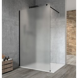 VARIO BLACK jednodielna sprchová zástena na inštaláciu k stene, matné sklo, 800 mm