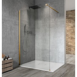 VARIO GOLD jednodielna sprchová zástena na inštaláciu k stene, číre sklo, 900 mm