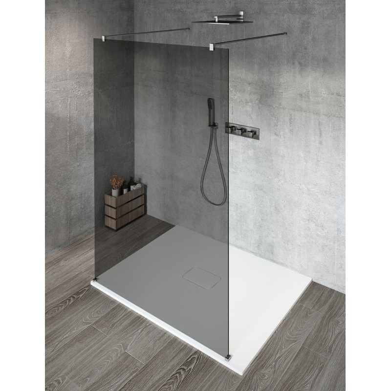 VARIO CHROME jednodielna sprchová zástena do priestoru, dymove sklo, 1300 mm