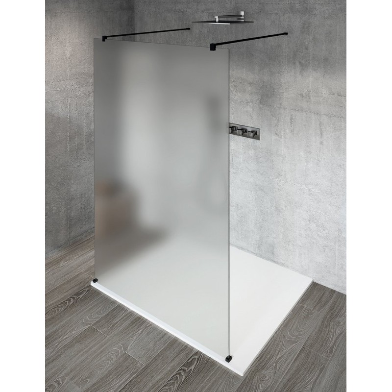 VARIO BLACK jednodielna sprchová zástena do priestoru, matné sklo, 1200 mm